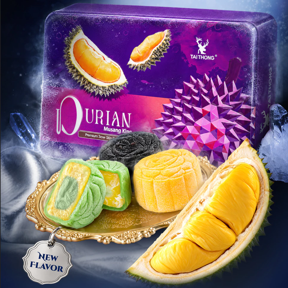 [HỎA TỐC] Set Bánh Trung Thu Vỏ Tuyết Sầu Riêng Tai Thong (6 Bánh x 60 gram)