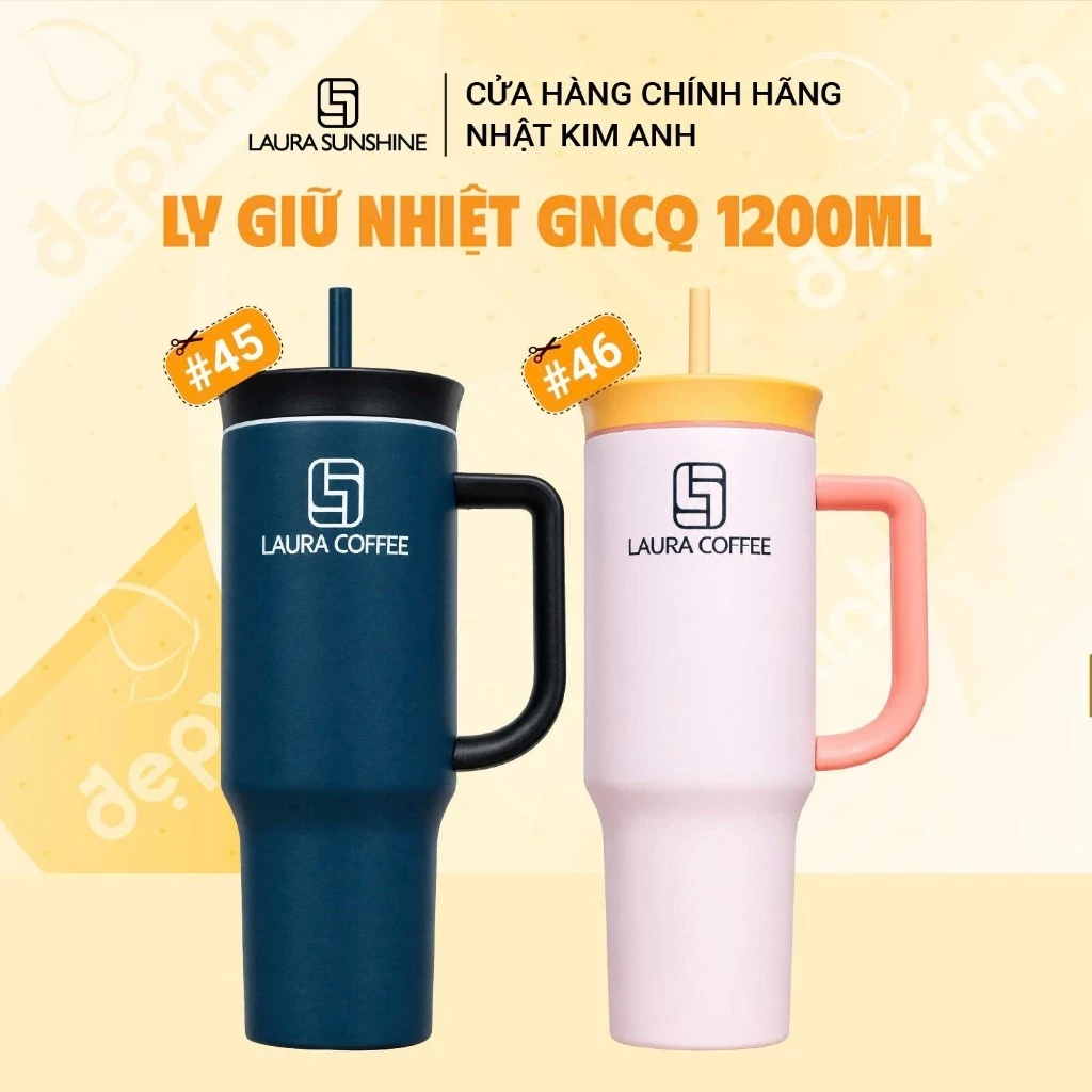 [MẪU MỚI] Ly giữ nhiệt có quai Laura Coffee GNCQ 1200ml
