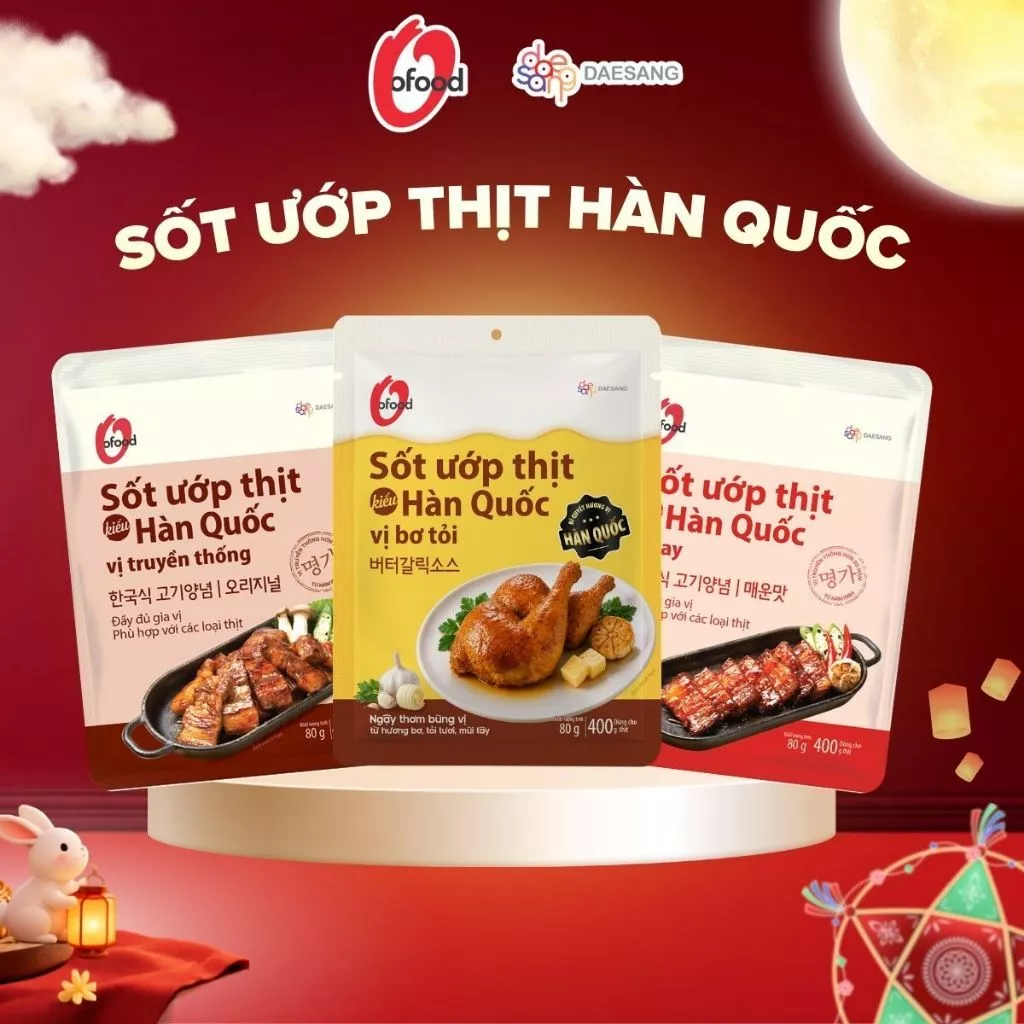 [O'FOOD VN] SỐT ƯỚP THỊT HÀN QUỐC O'FOOD 80G – SỐT ƯỚP THỊT MỀM NGỌT, THƠM ĐẬM VỊ, TIỆN LỢI CHO 400G THỊT