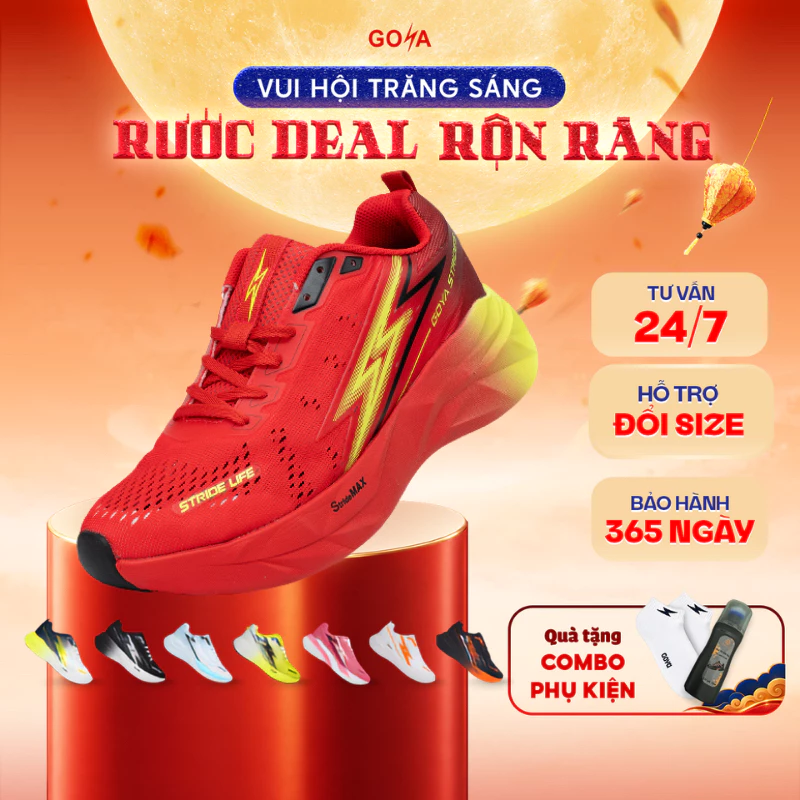 [Tặng Phụ Kiện] Giày Thể Thao Chạy Bộ Nam Nữ GOYA STRIDES 3 Năm 2026 1 - Siêu Êm, Thoáng Khí,Thời Trang