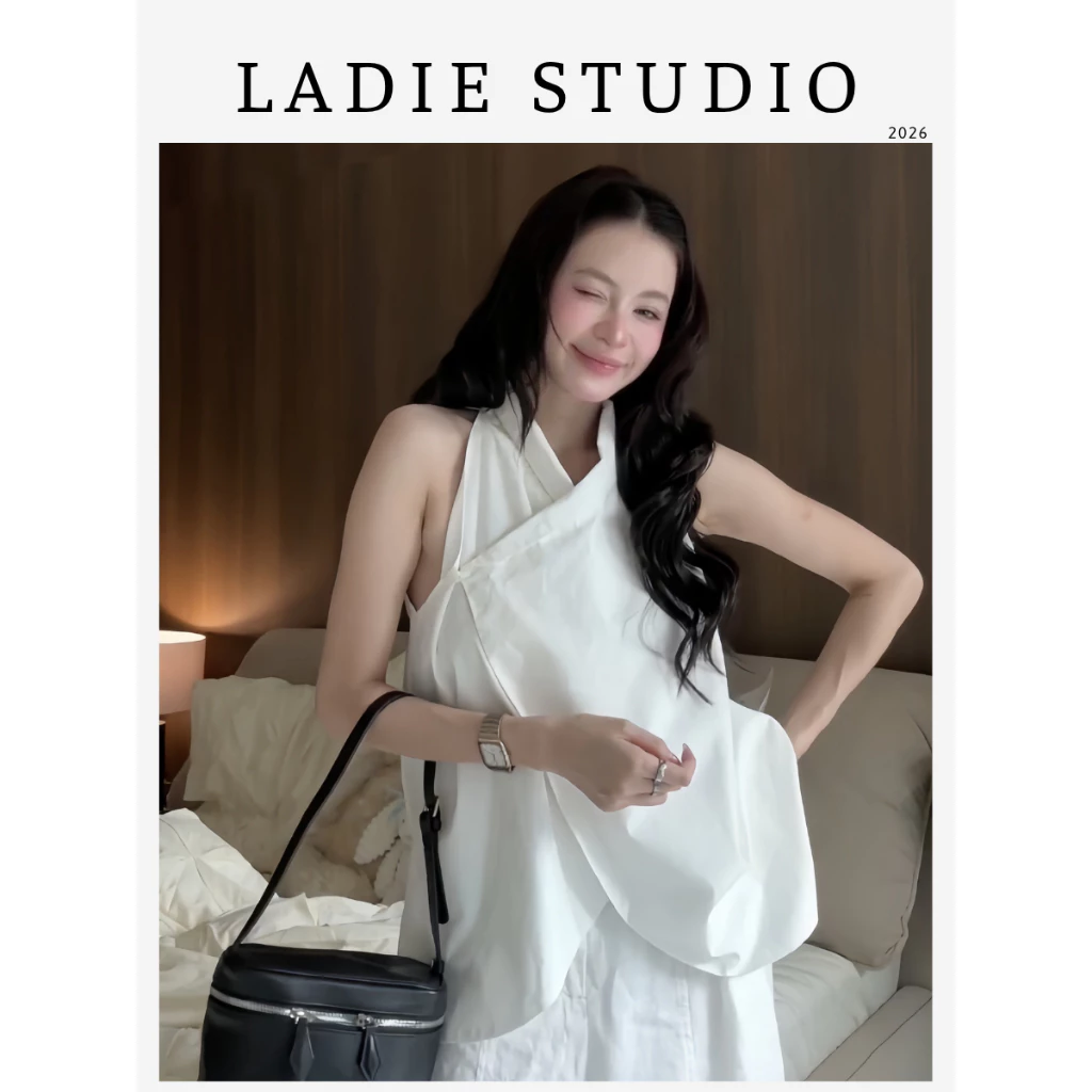 [LADIE STUDIO] Áo Ivory Dáng Quấn – Áo Linen Cổ Bẻ Dáng Wrap Thanh Lịch AO45