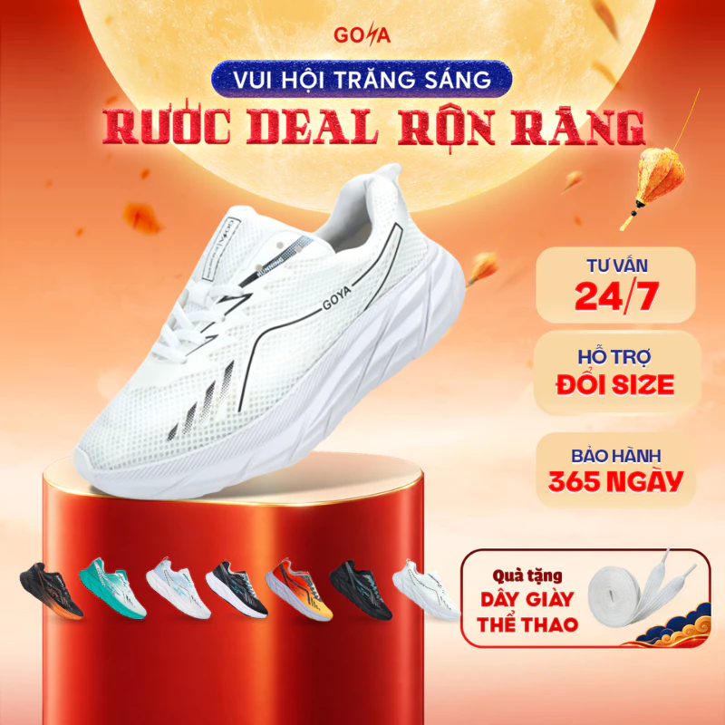 Giày thể thao chạy bộ nam nữ GOYA PLUS full màu HL - siêu nhẹ, êm ái, thoáng khí, hạn chế trơn trượt