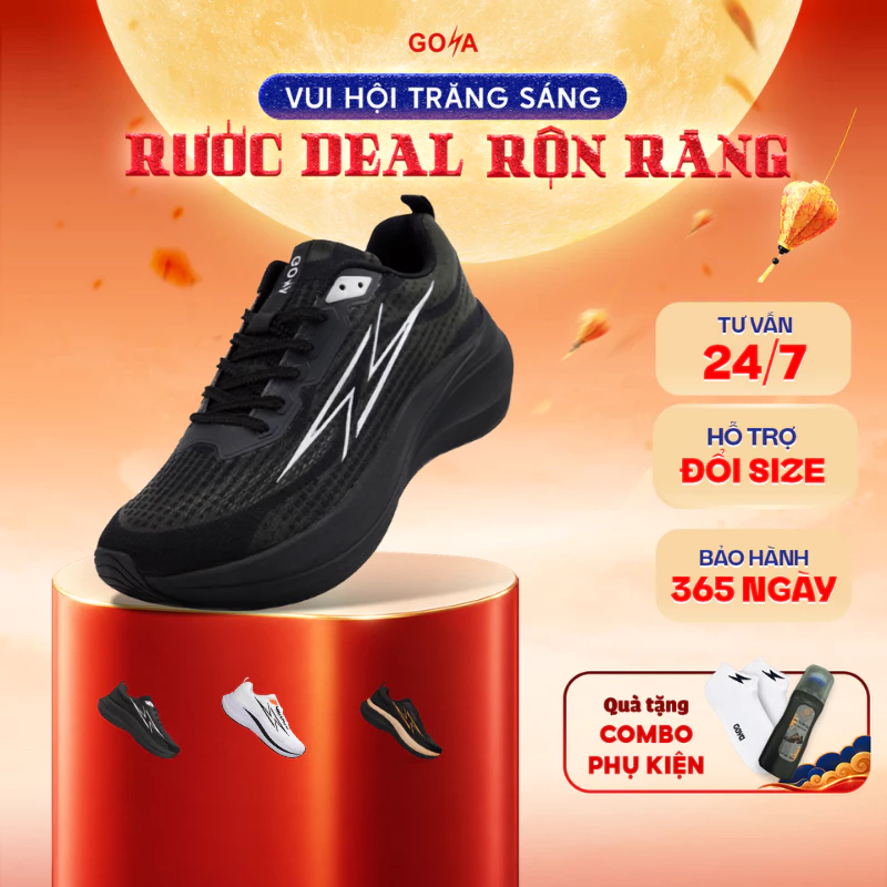 [10KM] Giày Chạy Bộ Nam Nữ GOYA NOVA – Daily Trainer Chinh Phục 10KM Đầu Tiên, Nhẹ Êm Thoáng Khí, TPU Chống Xoắn.