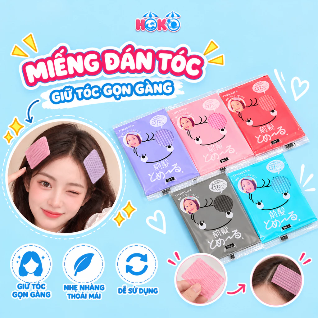Combo 10 Miếng Dán Tóc Cố Định HOKO Giúp Trang Điểm Tiện Lợi, Gọn Gàng