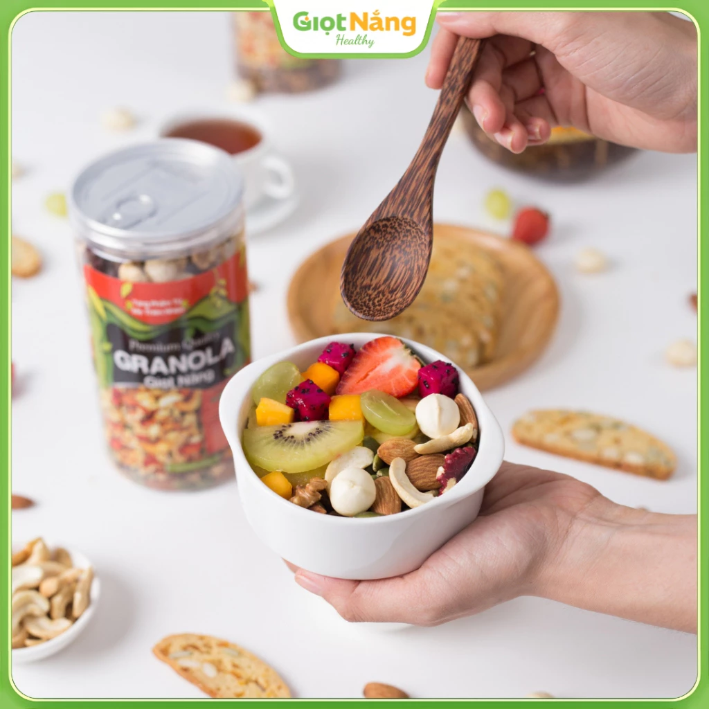 Granola Premium Ngũ Cốc Hạt Dinh Dưỡng Và Trái Cây Sấy Ăn Sáng Thực Phẩm Khô từ Nông Sản Giọt Nắng Dịp Tết Trung Thu