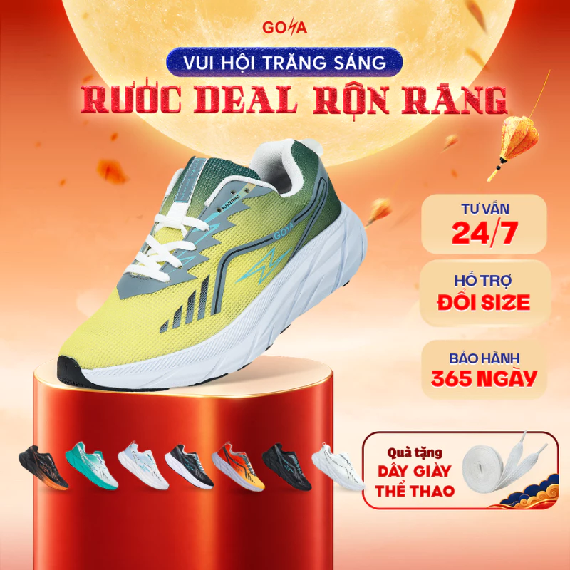 Giày Thể Thao Chạy Bộ Nam Nữ GOYA PLUS Năm 2026 full màu NV5 - Đệm EVA FOAM Siêu Nhẹ, Thoáng Khí