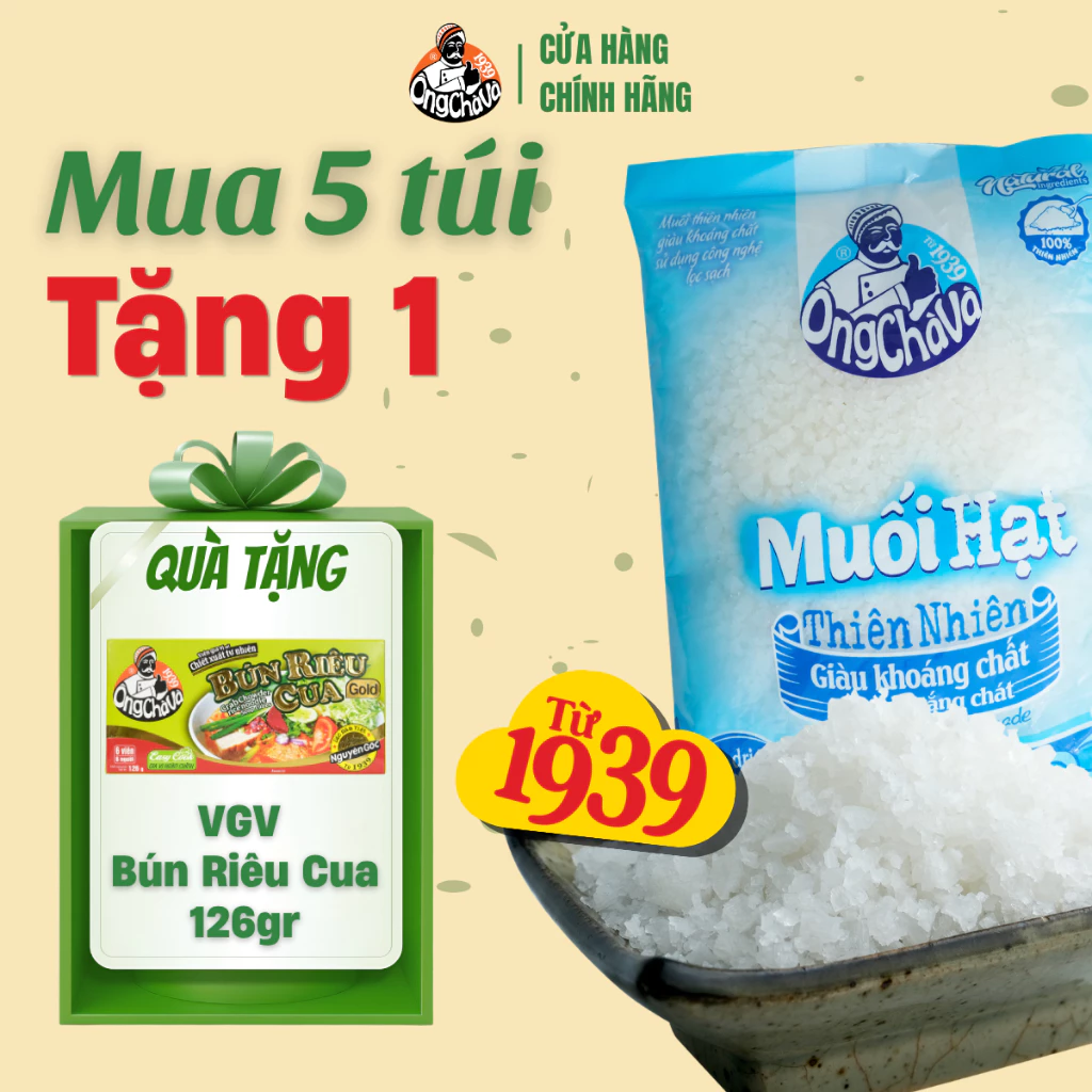 Muối Hạt Thiên Nhiên Ông Chà Và 1kg (Sun dried Sea Salt)