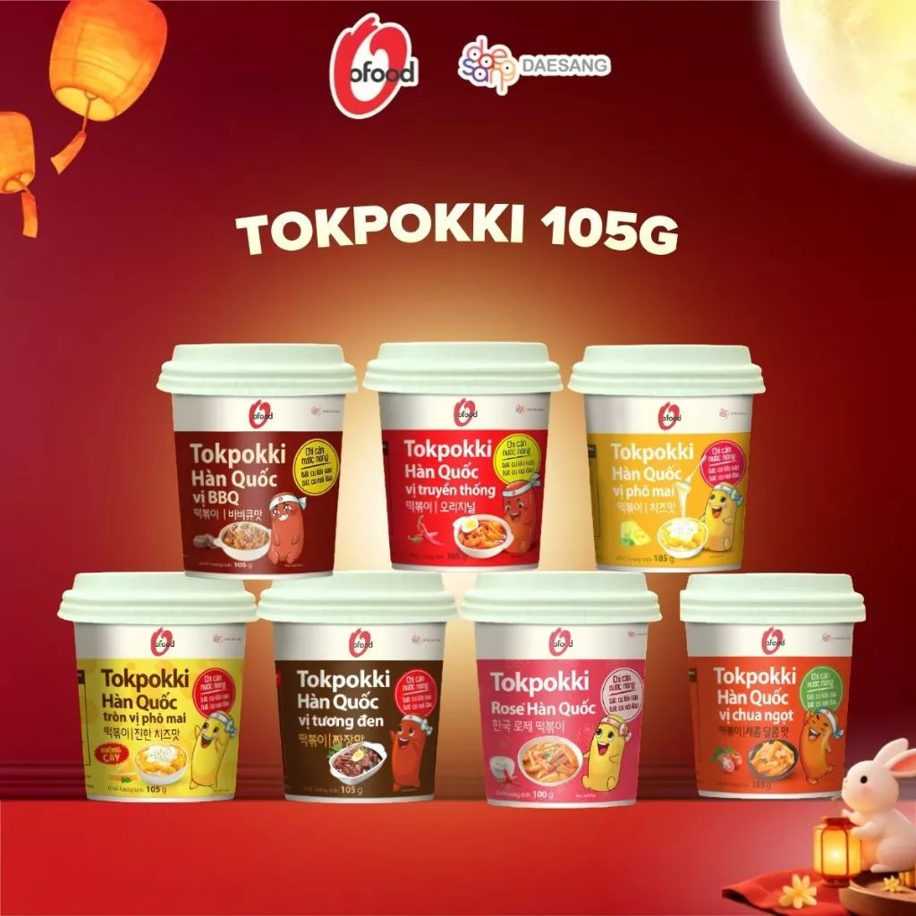 [O'FOOD VN] TOKBOKKI HÀN QUỐC O'FOOD 105G – BÁNH GẠO ĂN LIỀN, TIỆN LỢI, ĐẬM ĐÀ HƯƠNG VỊ HÀN QUỐC