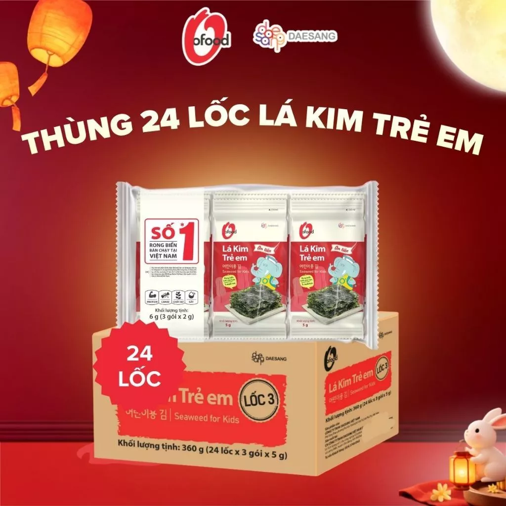 Thùng 24 lốc 3 lá kim trẻ em O'food