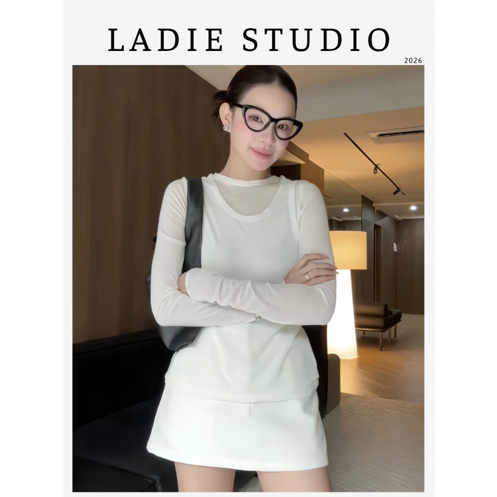Chân váy ngắn dáng A LADIE chân váy nữ basic thanh lịch có quần bảo hộ dễ phối đồ, CV07 Basic Skirt