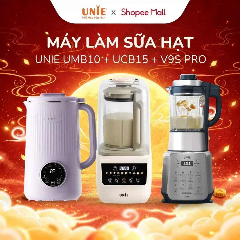 Máy xay sinh tố đa năng, máy làm sữa hạt Unie Blender. Máy xay nhuyễn mịn Healthy. Bảo hành chính hãng 12 tháng