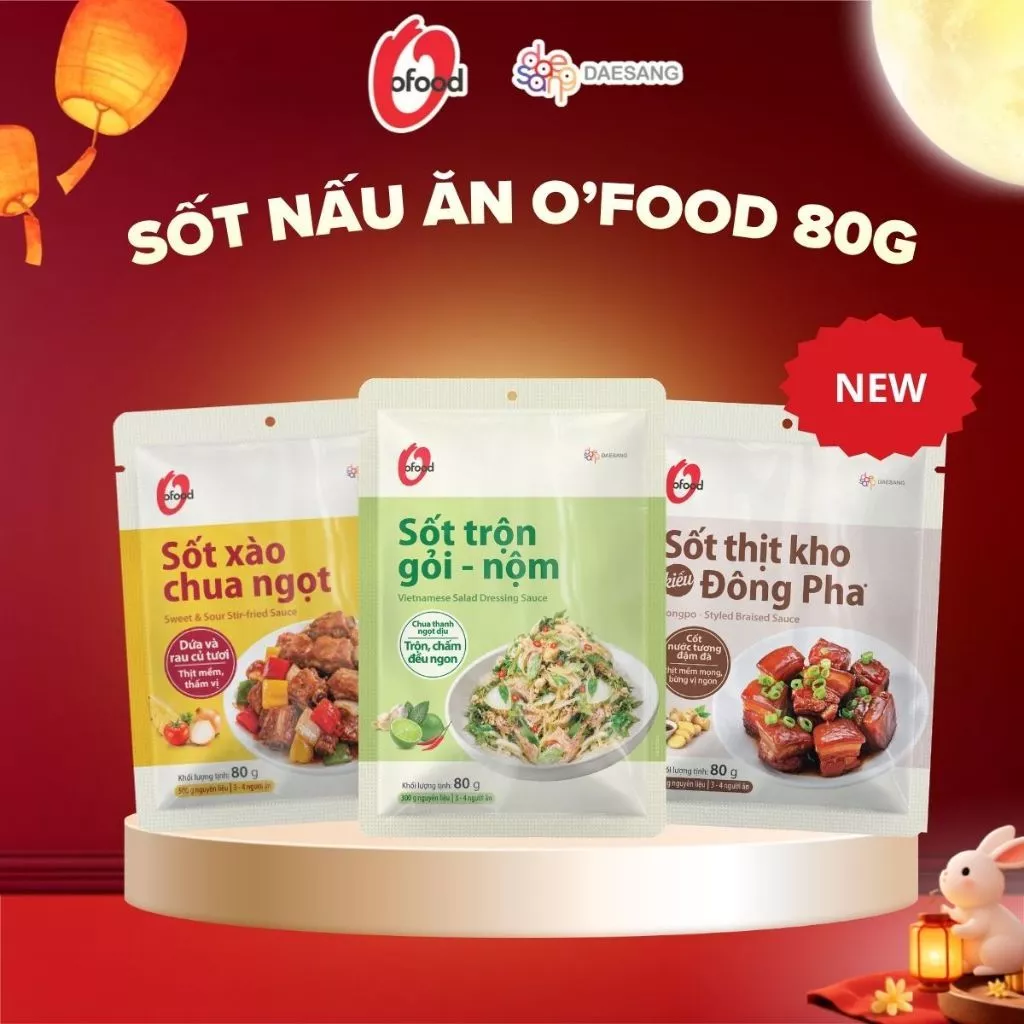 Sốt nấu ăn O'Food 80g | Đông Pha - Chua Ngọt - Gỏi Nộm | Gia vị nấu ăn tiện lợi