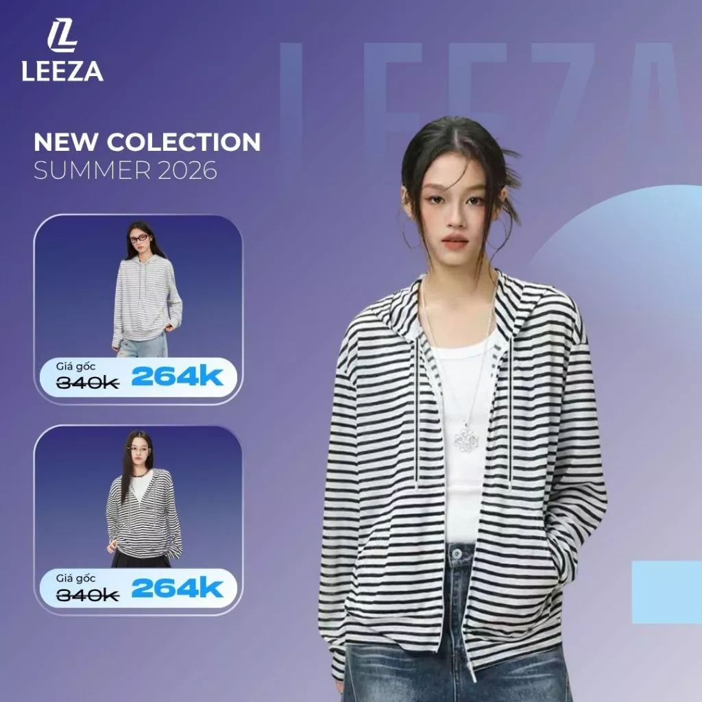 Áo Hoodie Zip Kẻ Ngang - Chất Liệu Thun Kẻ Local Brand Unisex, Form rộng, Oversize Cho Nữ 33.01