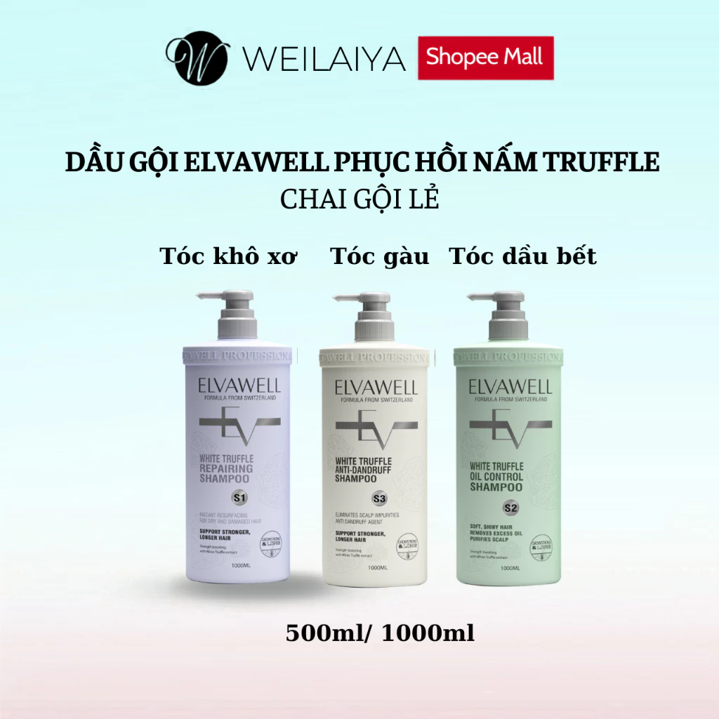 Dầu gội Elvawell, chiết xuất nấm trufle hương nước hoa