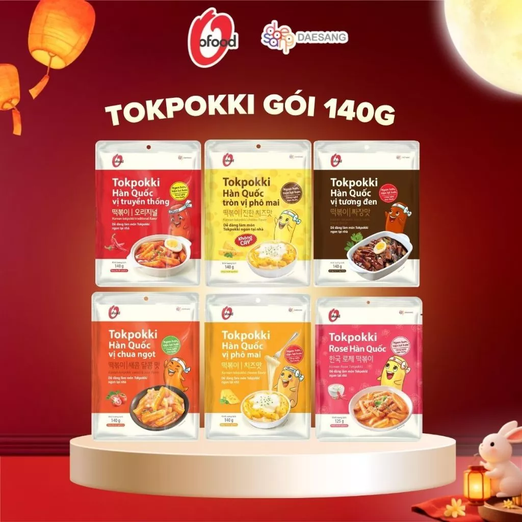 [O'FOOD VN] -  TOKBOKKI 140G – TOKPOKKI HÀN QUỐC, NHIỀU VỊ, ĂN LIỀN TIỆN LỢI