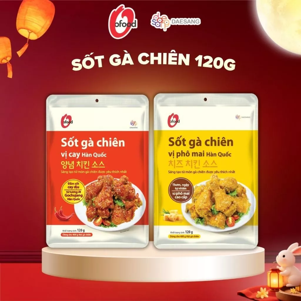 Sốt gà chiên 2 vị cay và phô mai O'food gói 120g