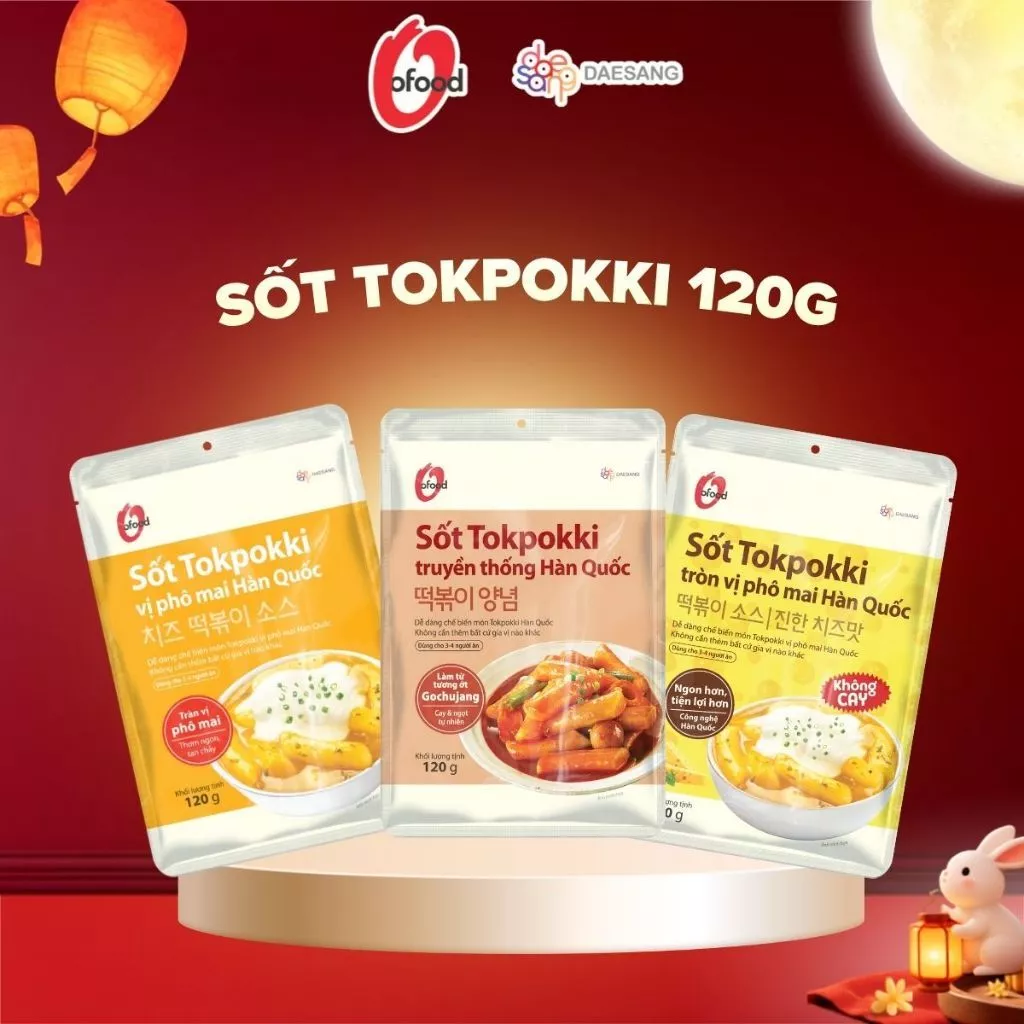 [O'FOOD VN] SỐT TOKBOKKI (TOKBOKKI) HÀN QUỐC O'FOOD 120G – SỐT BÁNH GẠO HÀN QUỐC ĐẬM ĐÀ, TIỆN LỢI