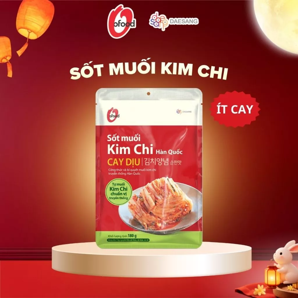 [O'FOOD VN] SỐT MUỐI KIM CHI CAY DỊU O'FOOD 180G – SỐT KIM CHI CHUẨN VỊ HÀN QUỐC, ĐẬM ĐÀ, THƠM NGON