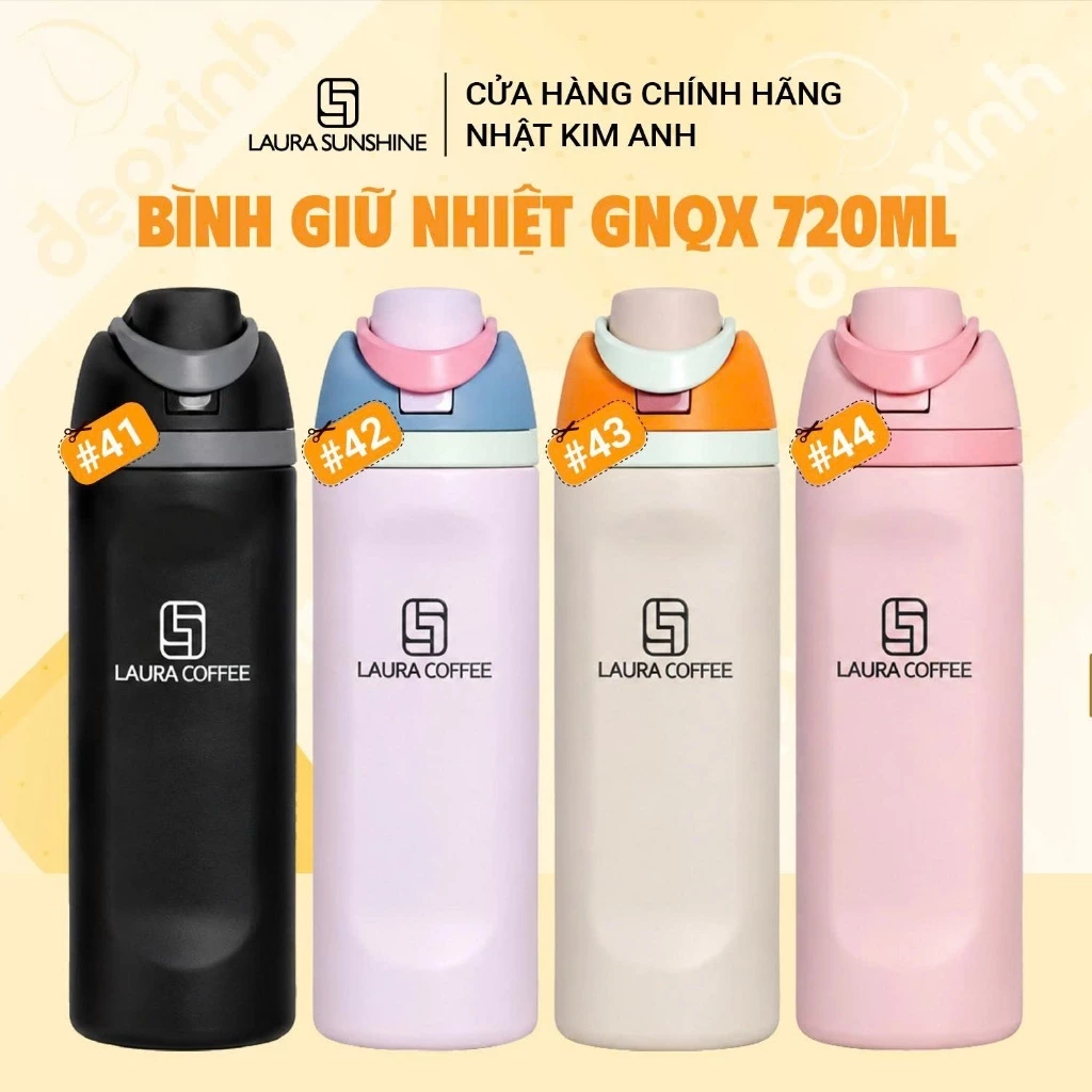 [MẪU MỚI] Bình giữ nhiệt quai xách Laura Coffee GNQX 720ml