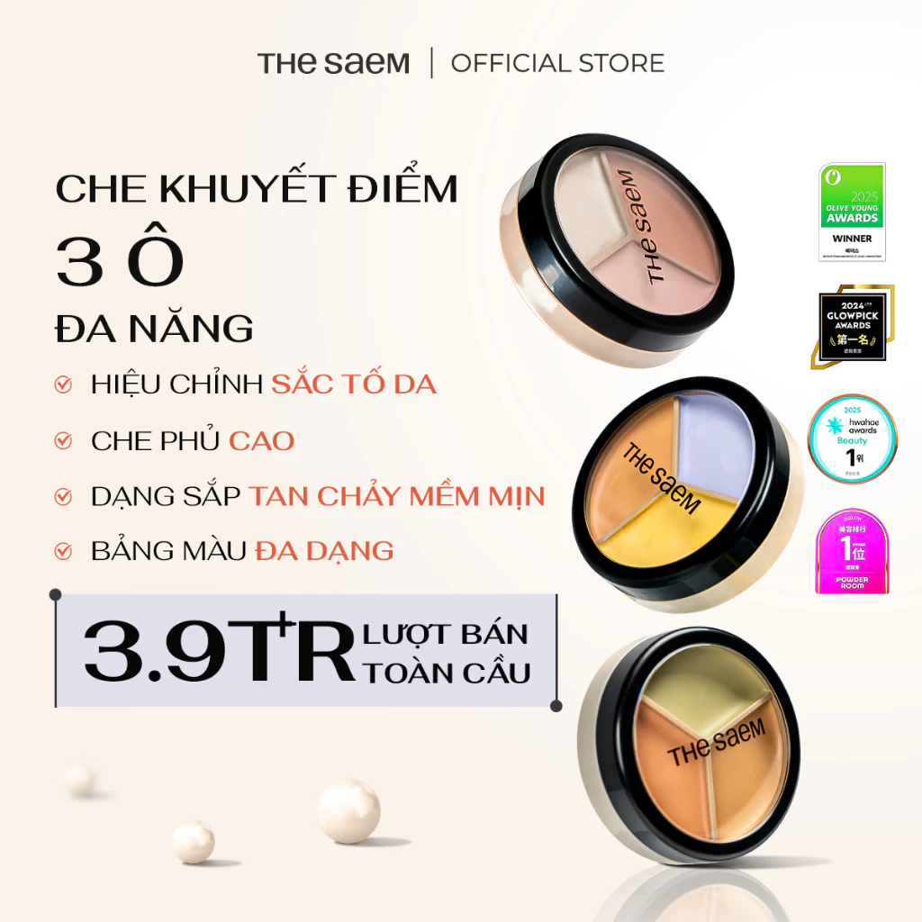 [SVIP] Che khuyết điểm 3 ô đa năng che phủ cao Cover Perfection Triple Pot Concealer