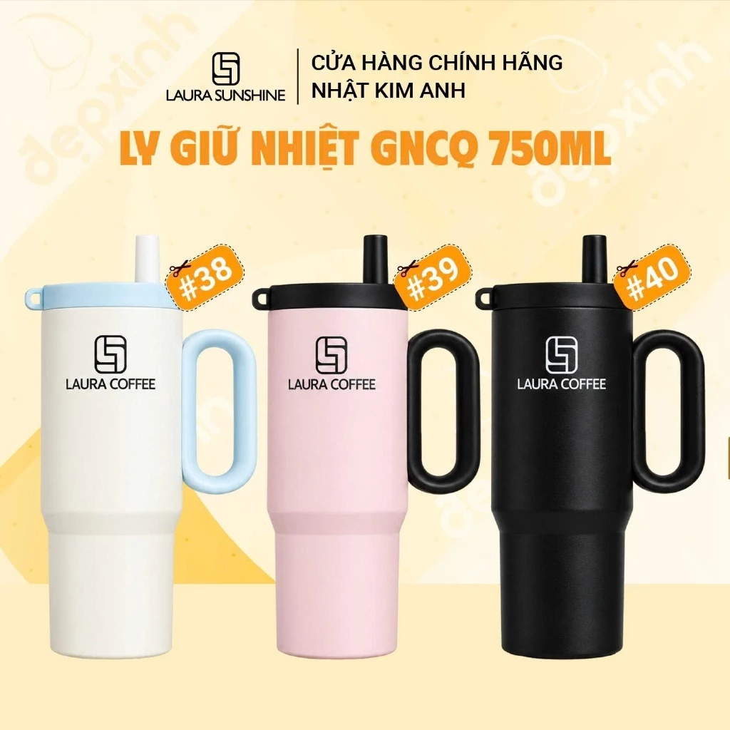 [MẪU MỚI] Ly giữ nhiệt có quai Laura Coffee GNCQ 750ml