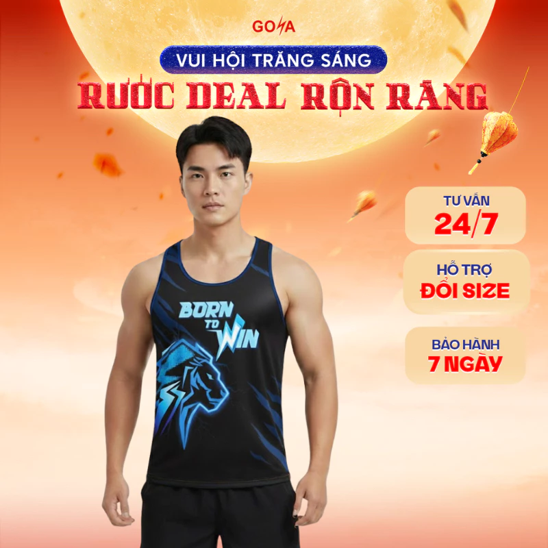 Áo thể thao chạy bộ Singlet Goya Born To Win năm 2026 - Siêu nhẹ, co giãn vận động thoải mái