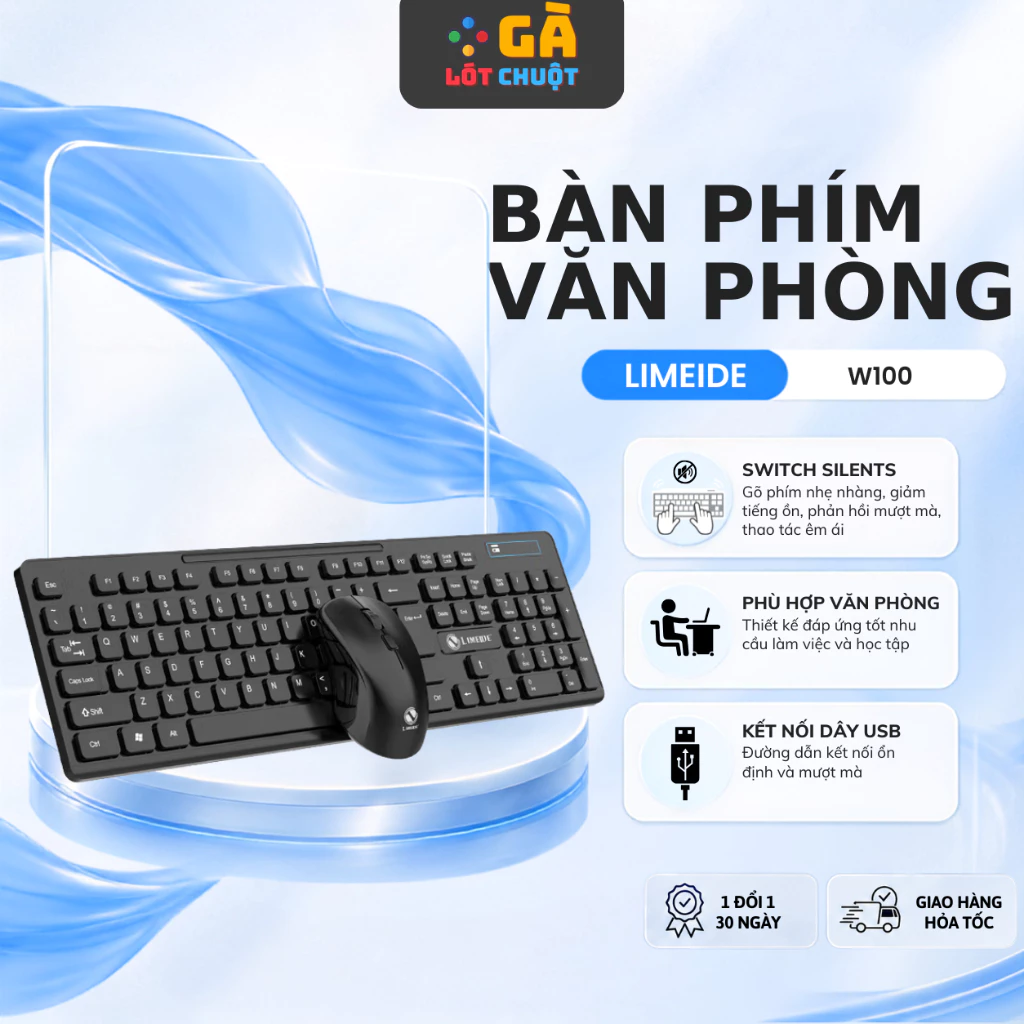 Combo phím chuột VP không dây LIMEDIE W100