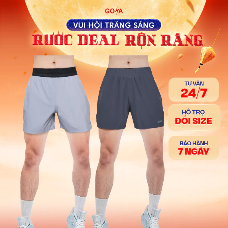 Quần short thể thao chạy bộ nam 1 lớp Goya - Siêu nhẹ, thoáng mát, co giãn