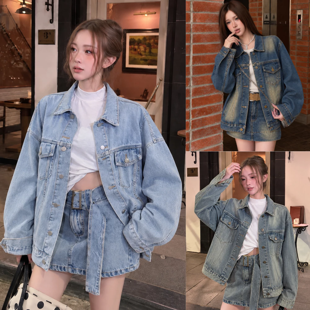 Áo khoác jean nam nữ form rộng MIAA màu Retro đủ size nhiều màu phong cách trẻ trung năng động