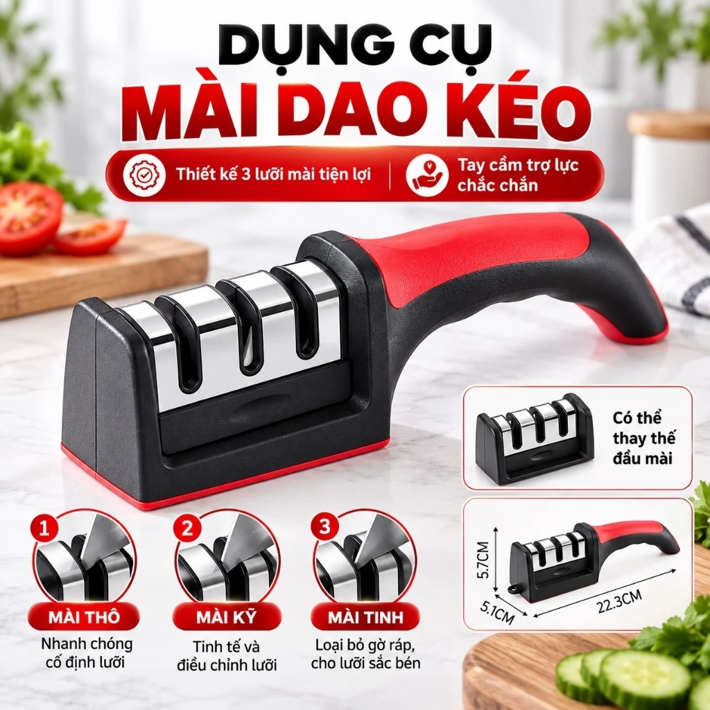Dụng Cụ Mài Dao Kéo Cầm Tay Mài Dao Kéo Rãnh Tiện Lợi Chất Liệu Thép Không Gỉ Có Tay Cầm Tiện Lợi An Toàn Khi Sử Dụng