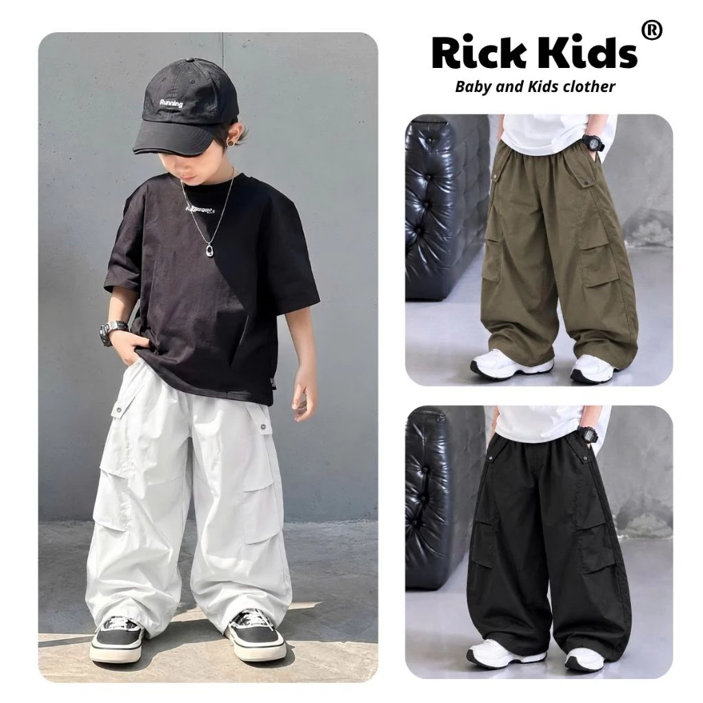 Quần Kaki Dáp Túi Đập Cúc Cho Bé Nam Nữ Unisex Hàn Quốc 2632 - Rickkids