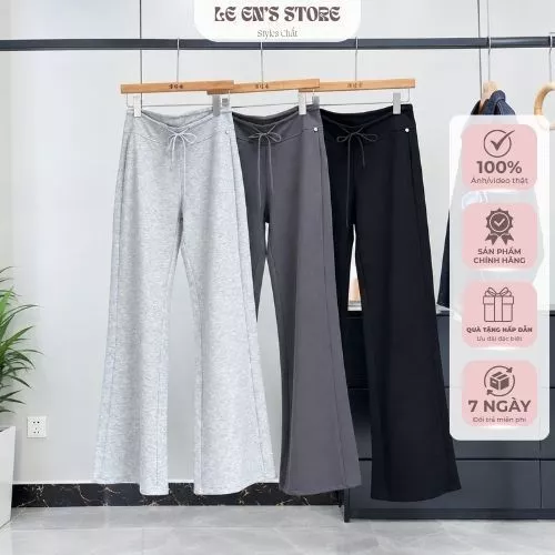 Quần nỉ ống loe chất nỉ 2 da dày mềm, quần nỉ nữ form loe nhẹ giữ ấm siêu tôn dáng