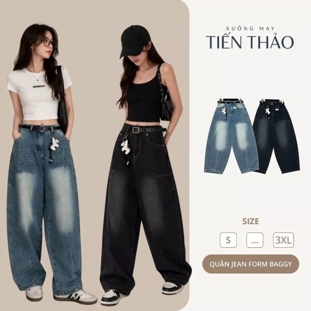 Quần Baggy Sẻ Cong Cạp Khóa Washed Khói Form Đẹp Hack Dáng, Quần Ống Cong Form Rộng Thời Trang