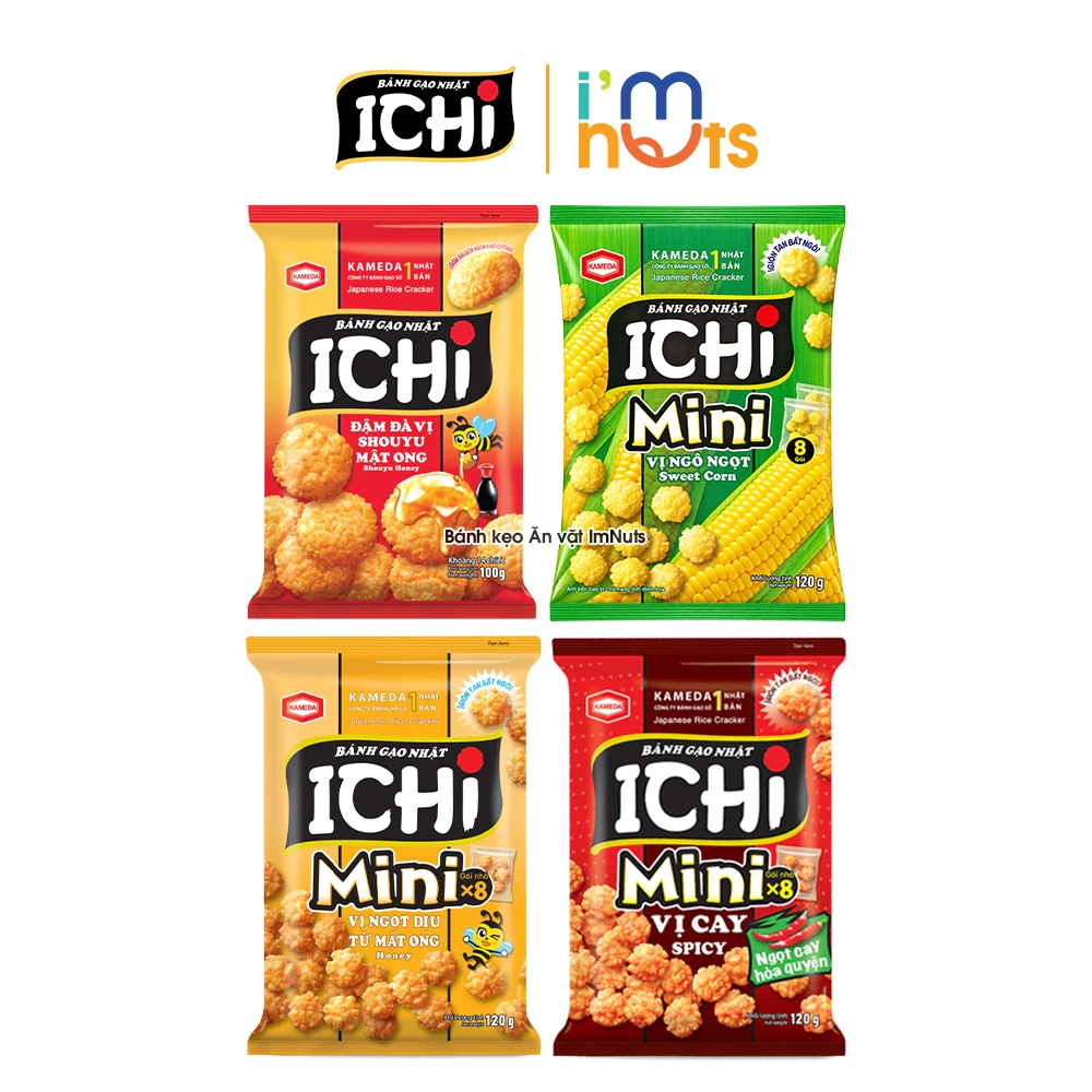 Bánh Gạo Nhật ICHI Đủ Vị Phiên Bản Thường Và Mini