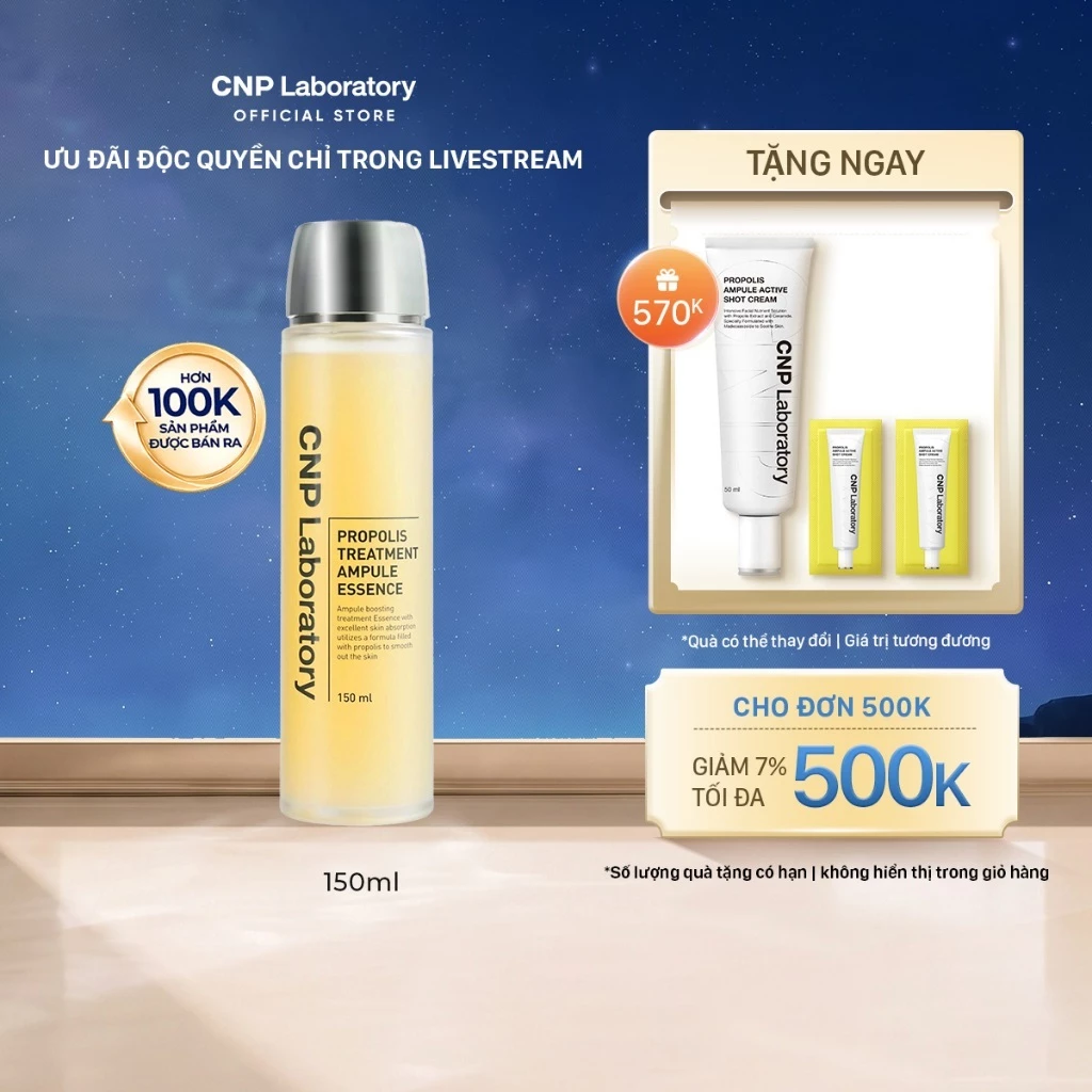 [CNP Laboratory Official x KOL] Toner keo ong phục hồi làn da CNP Propolis Treatment Ampule Essence 150ml (live)