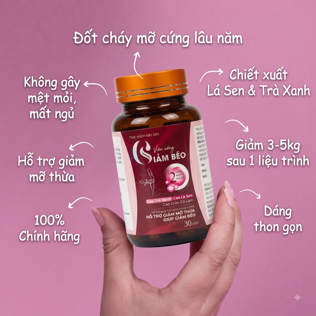 Viên uống giảm cân chính hãng an toàn hiệu quả - Giảm mỡ - Giảm mỡ Bụng - Giảm…