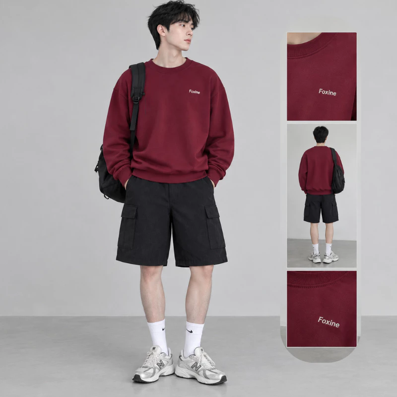 Áo Sweater Unisex Foxnine Form Rộng Basic Áo Nỉ Dài Tay Nam Nữ Cổ Tròn Thu Đông