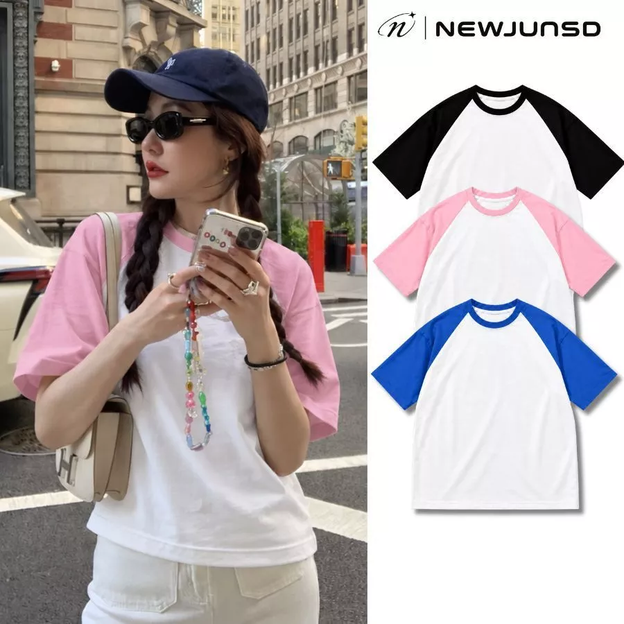 Áo Thun Tay Ngắn Trơn RAGLAN Brand NEWJUNSD Cotton 270Gsm Form OVERSIZED Phong Cách Trẻ Trung