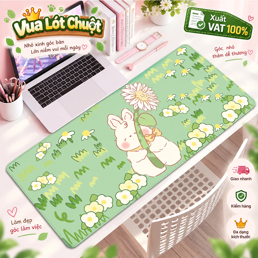 Lót Chuột Cỡ Lớn Cute Pastel Họa Tiết Đa Dạng Vua Lót Chuột Pad Chuột Bàn Làm Việc Bo Viền Chống Trượt
