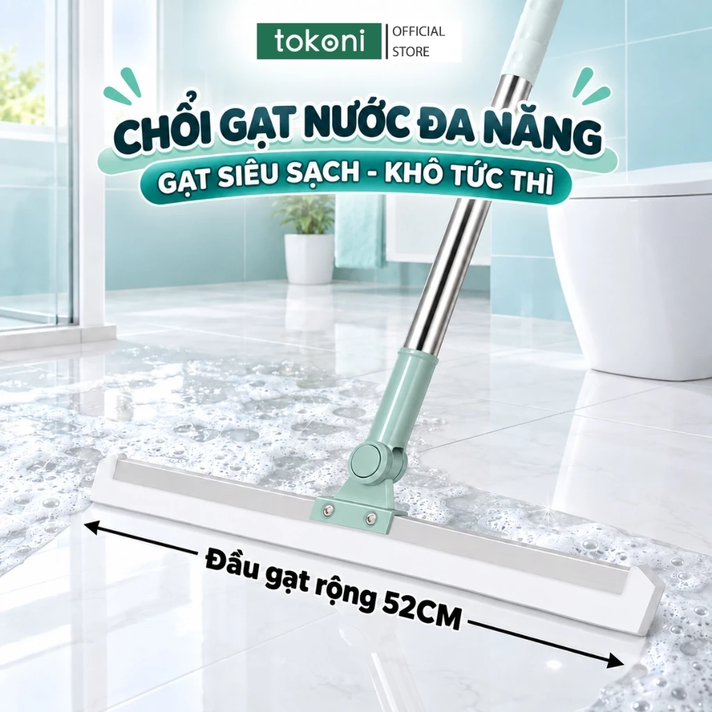 Chổi Gạt Nước Sàn Nhà Tắm Đa Năng JYoohome Cây Gạt Nước Đầu Silicon Dẻo Sạch Bóng Không Vệt Bẩn