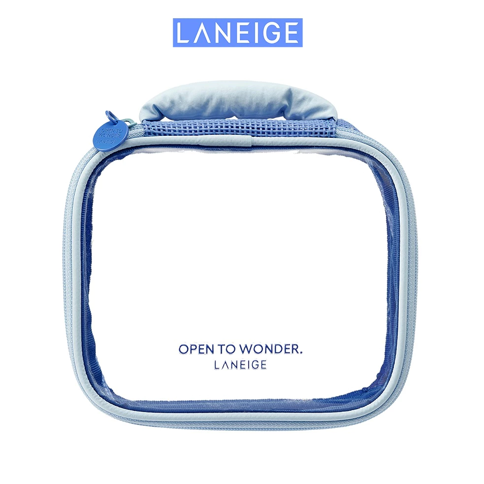 [HB GIFT] Túi make up trong suốt màu xanh Laneige Skincare Pouch