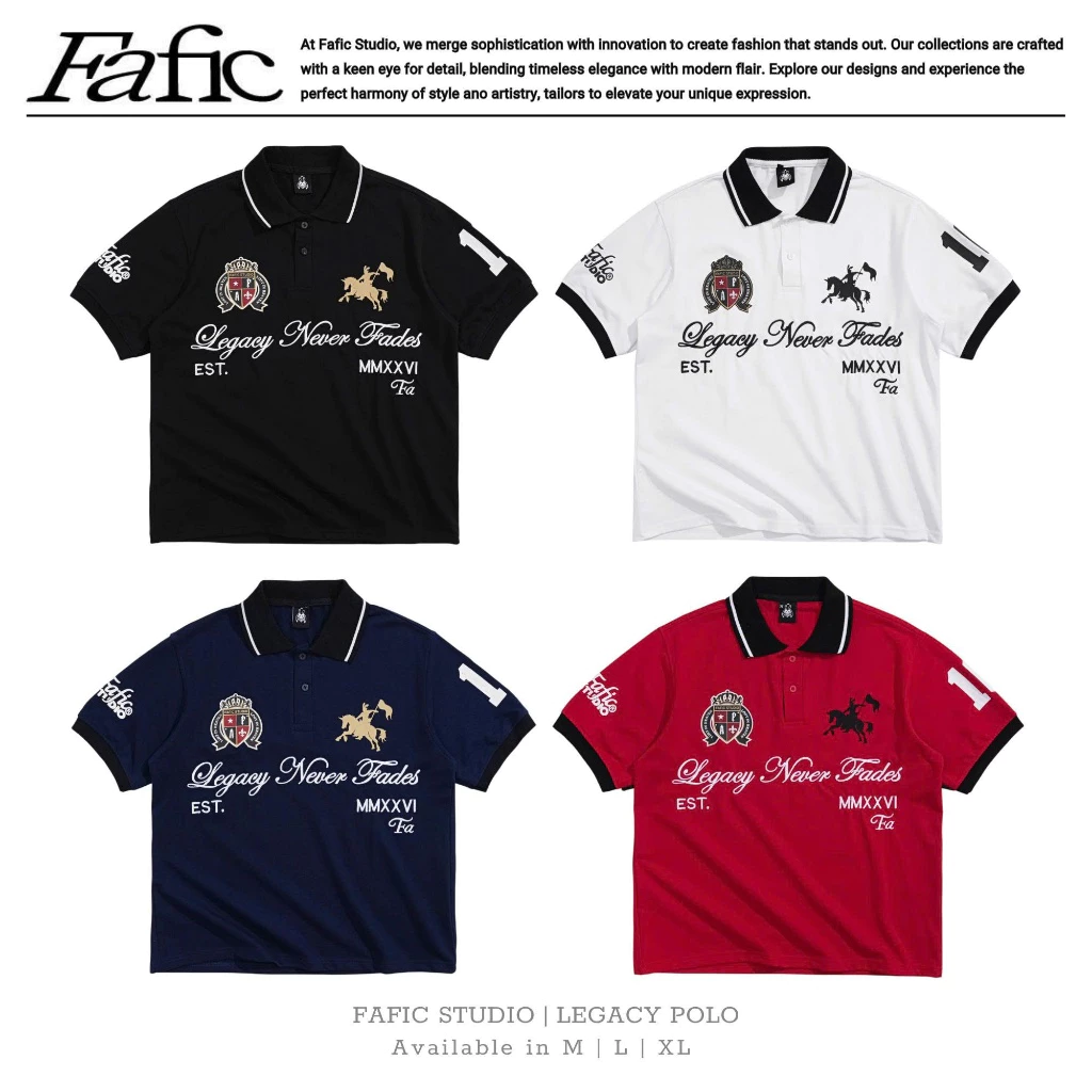 Áo polo Ngắn Tay FAFIC LEGACY POLO cổ bẻ nam nữ Chất Vải thun cá sâu Mềm Mịn Thoáng Mát UNISEX