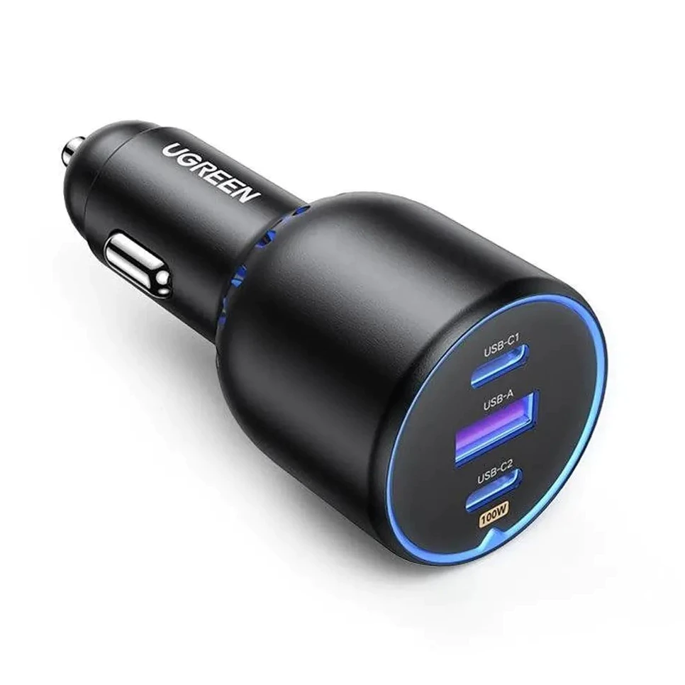 Tẩu sạc ô tô Ugreen EC705 | Sạc nhanh 130W | Type C & USB A | Vỏ ABS + Sơn kim loại | BH 18 tháng 1 đổi 1 | 35025