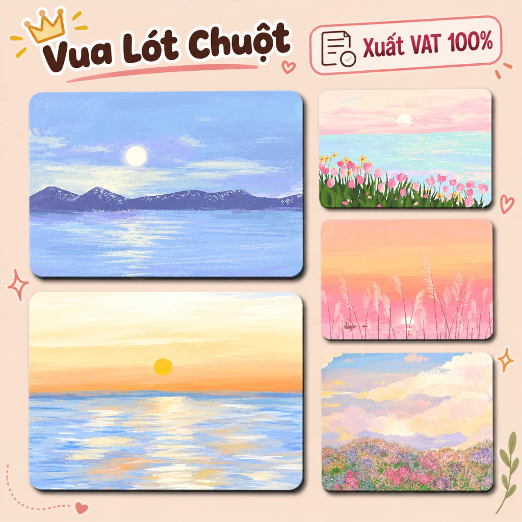 Tấm Lót Chuột Mini Tranh Sơn Dầu Vua Lót Chuột Mousepad Basic Dễ Thương Dành Cho Nữ