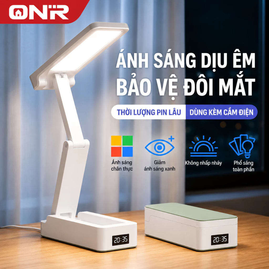 Đèn Học Để Bàn, Cảm Ứng Chỉnh Màu Sạc Type-C Đèn Bàn Gấp, Thuận Tiện Sử Dụng