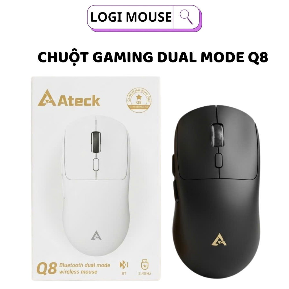 Chuột Không Dây Atech Q7 Q8 Thiết Kế Công Thái Học, Kết Nối Ổn Định, Sử Dụng…