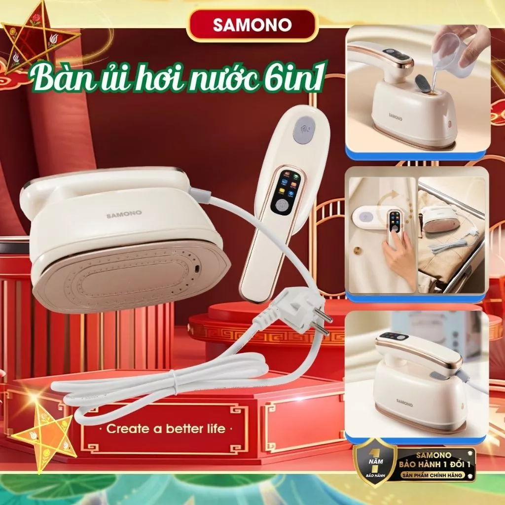 (MỚI) Bàn Ủi Hơi Nước Mini SAMONO SW-GSG200 - Hàng Chính Hãng