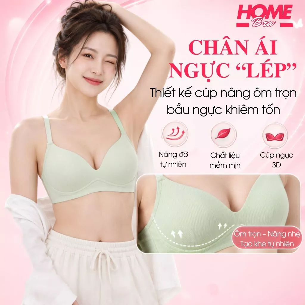 Áo ngực nữ không gọng đệm mút mỏng nhẹ,Áo lót chất cotton gân tăm thấm hút thoáng khí 3 nấc cài A409