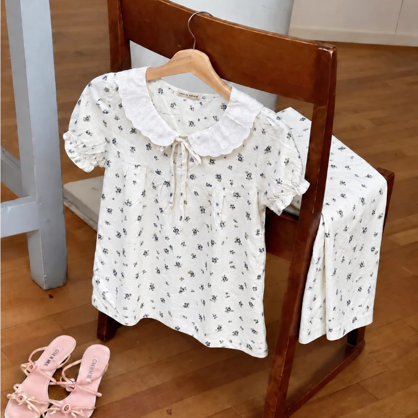 Đồ bộ lửng cánh tiên dễ thương vải Tôn, Lanh, đũi mềm mát và thấm hút mồ hôi tốt