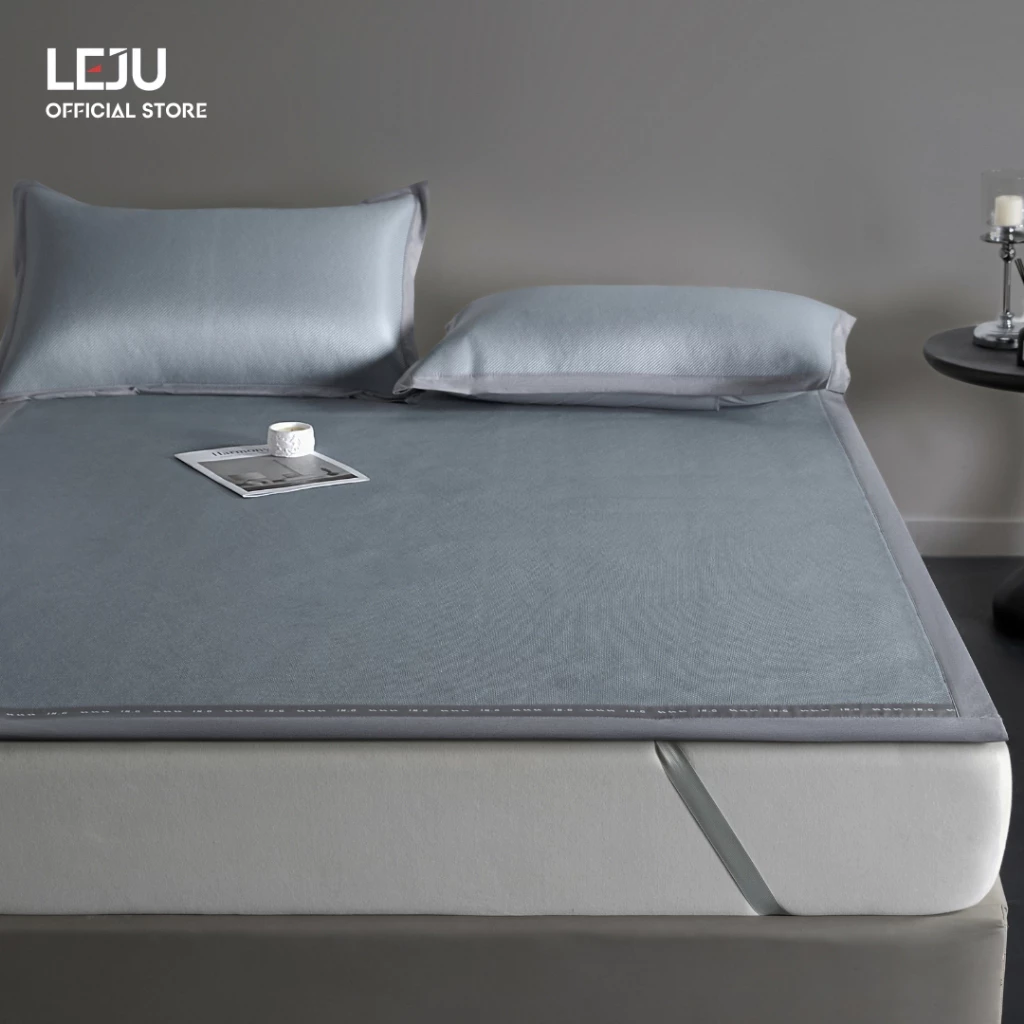Set Chiếu Điều Hòa 3 Món HOME LEJU Bộ Ga Gối Chiếu Mây Mùa Hè Cao Cấp Chiếu Mát Thoáng Khí Không Bí Nóng Chống Trượt